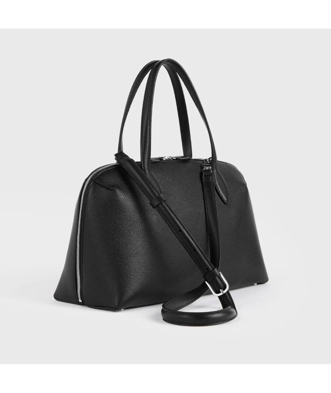 TOTEME Черная кожаная сумка через плечо, фото 3