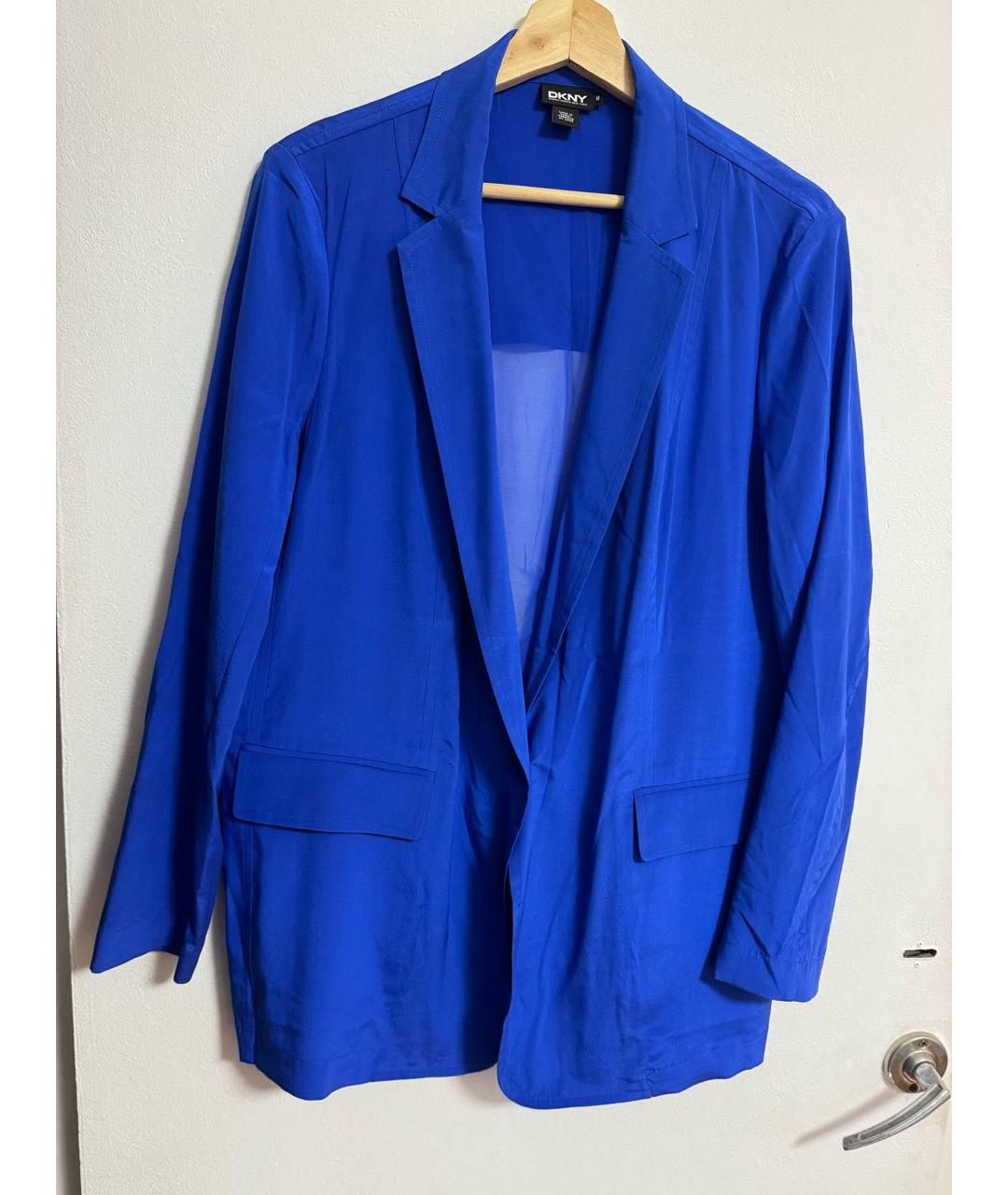 DKNY Синий шелковый жакет/пиджак, фото 5