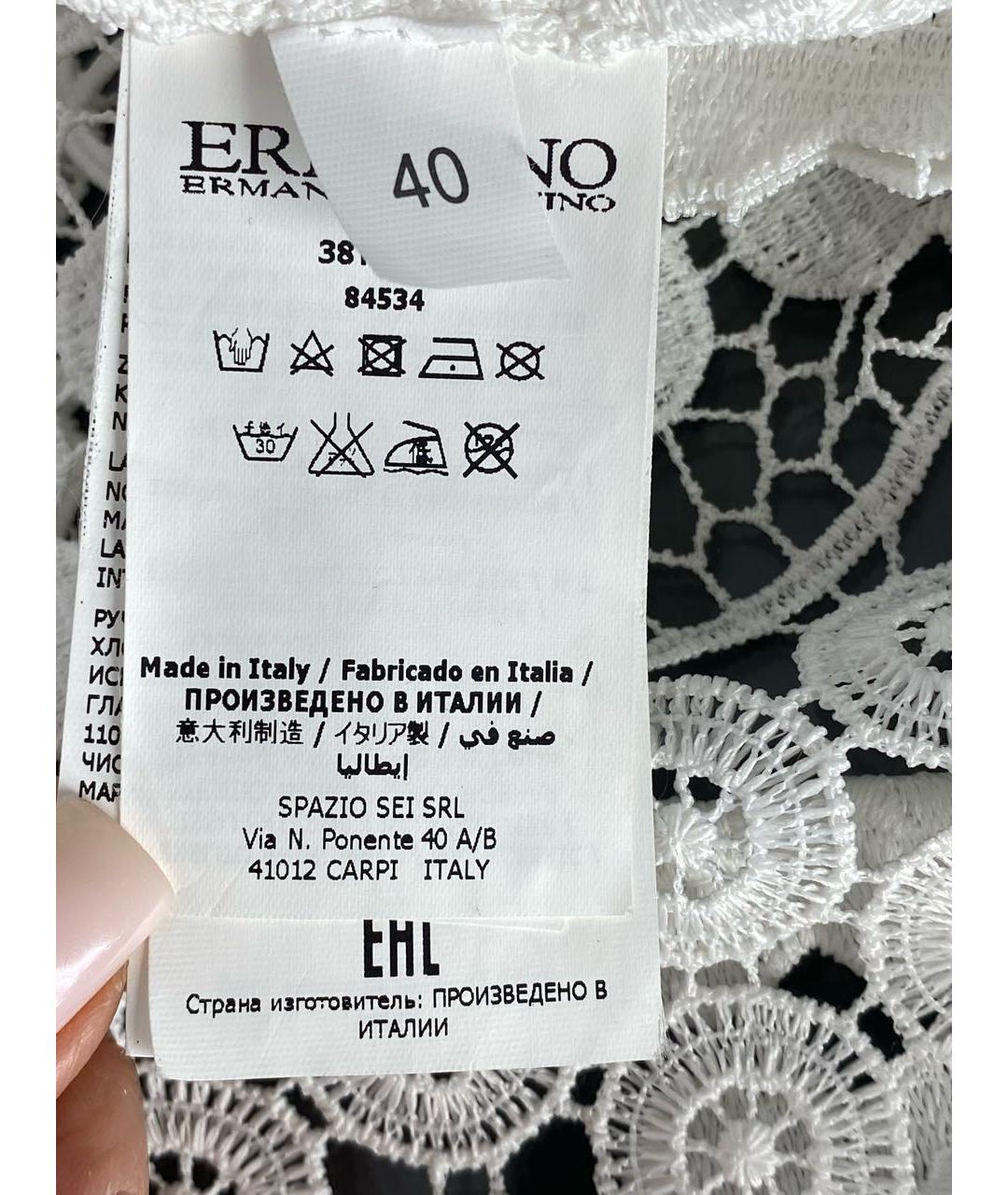 ERMANNO SCERVINO Белая полиэстеровая блузы, фото 4