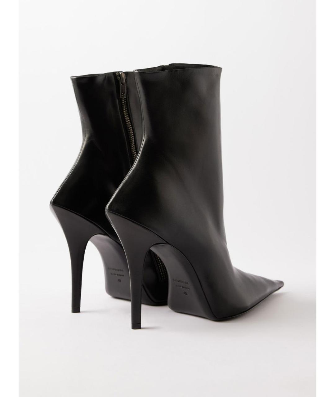 BALENCIAGA Черные кожаные ботильоны, фото 5