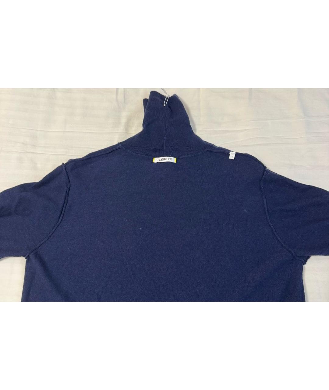 ICEBERG Темно-синяя шерстяная водолазка, фото 3