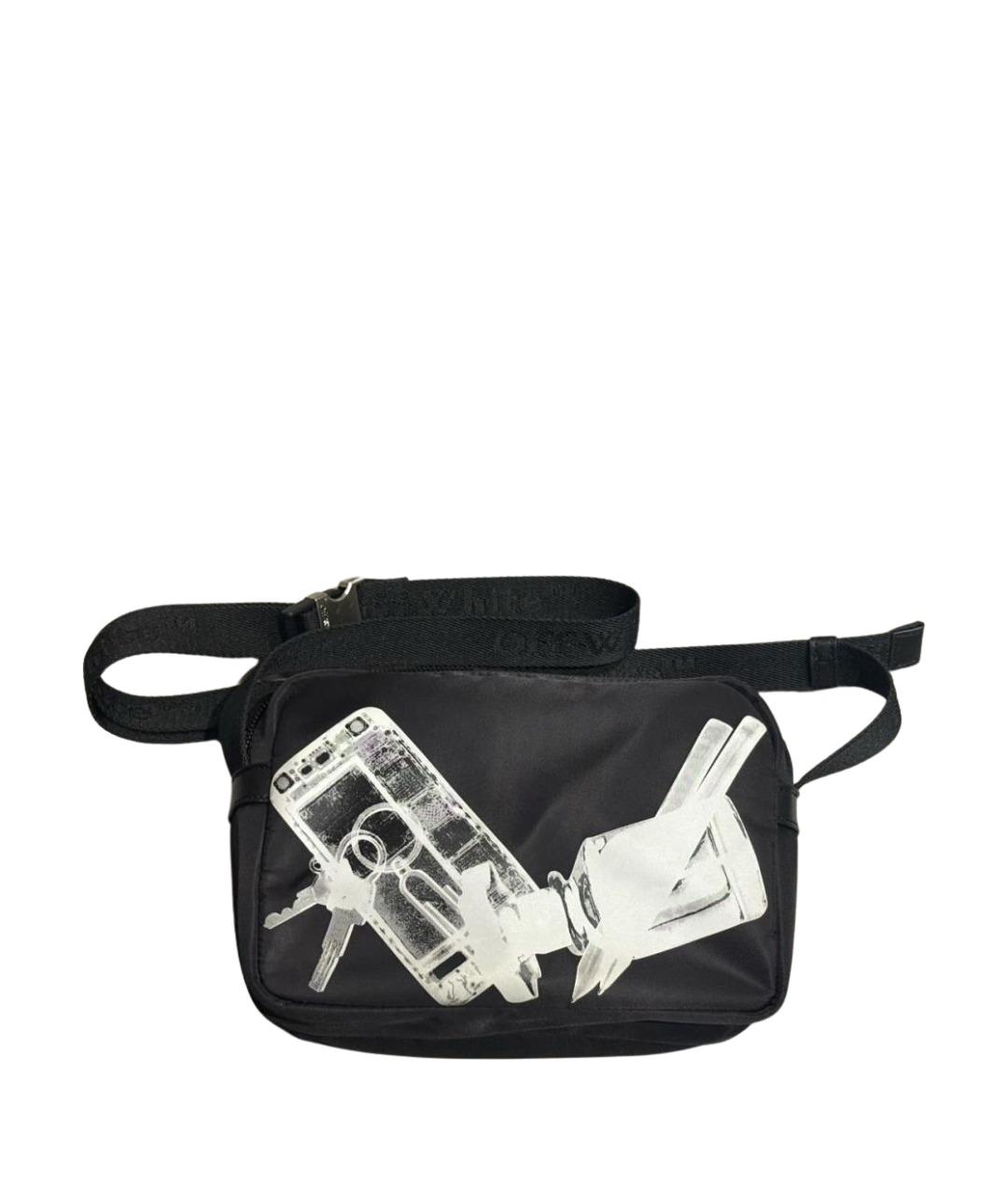 OFF-WHITE Черная тканевая барсетка, фото 1