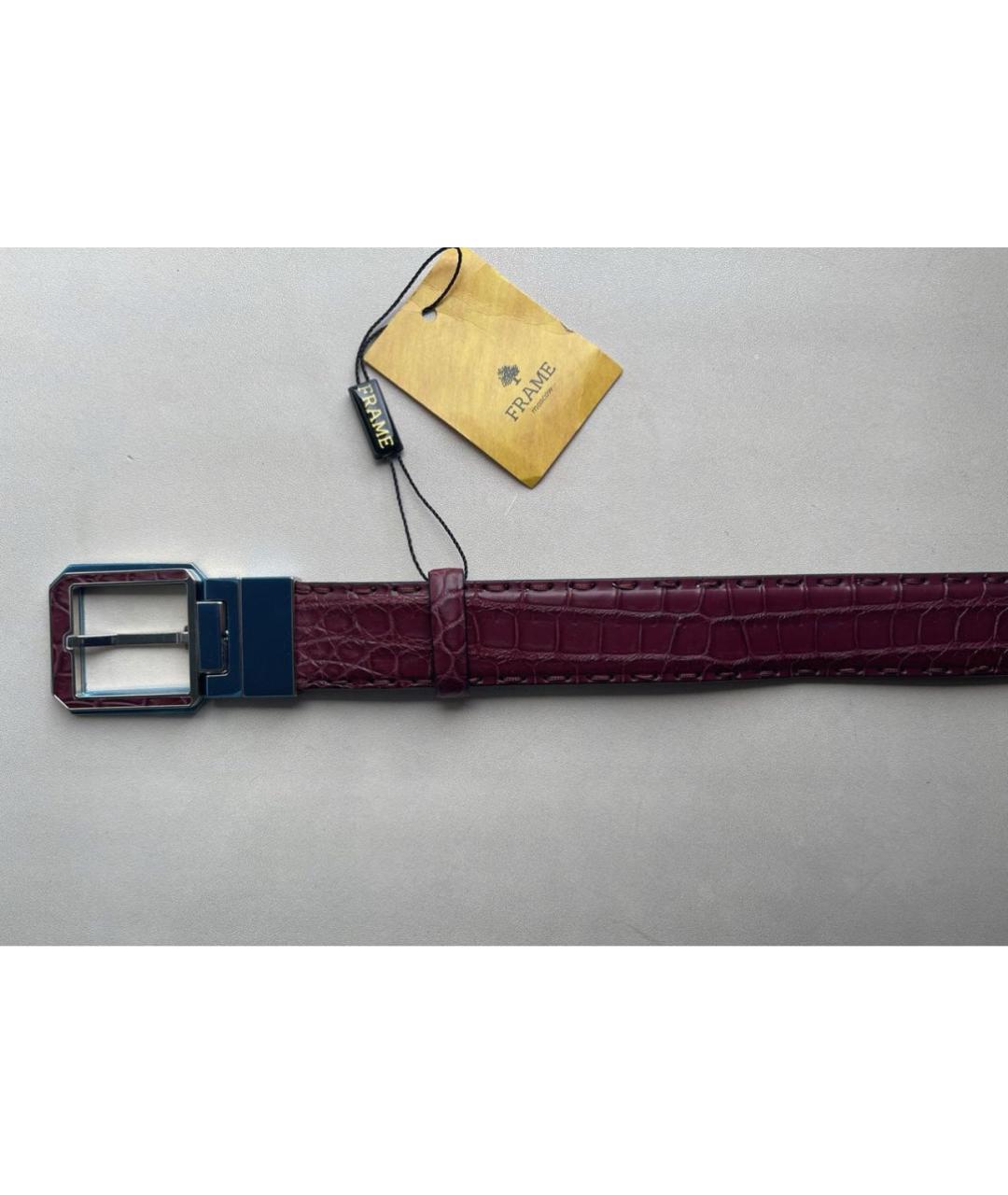 FRAME Бордовый ремень из экзотической кожи, фото 5