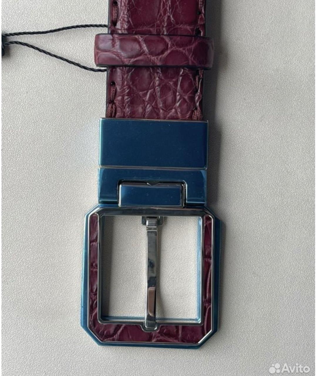 FRAME Бордовый ремень из экзотической кожи, фото 3