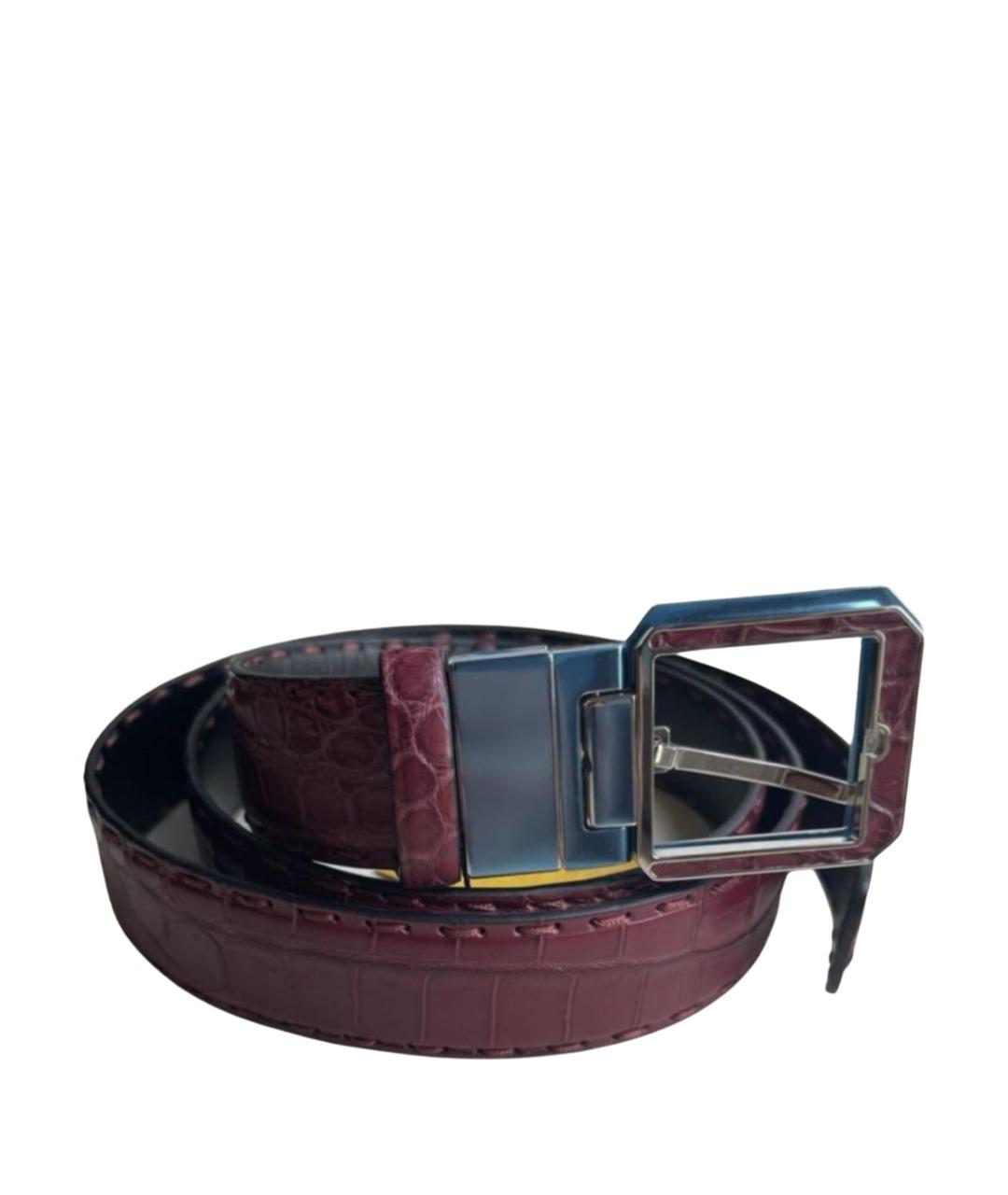 FRAME Бордовый ремень из экзотической кожи, фото 8