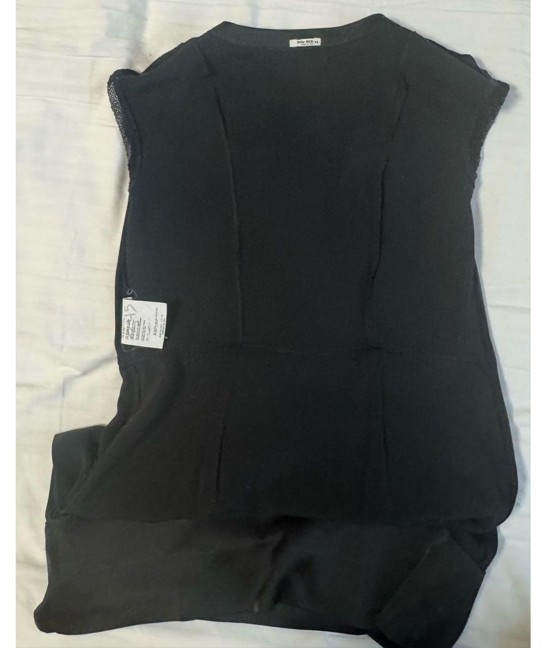 MIU MIU Черное ацетатное повседневное платье, фото 3