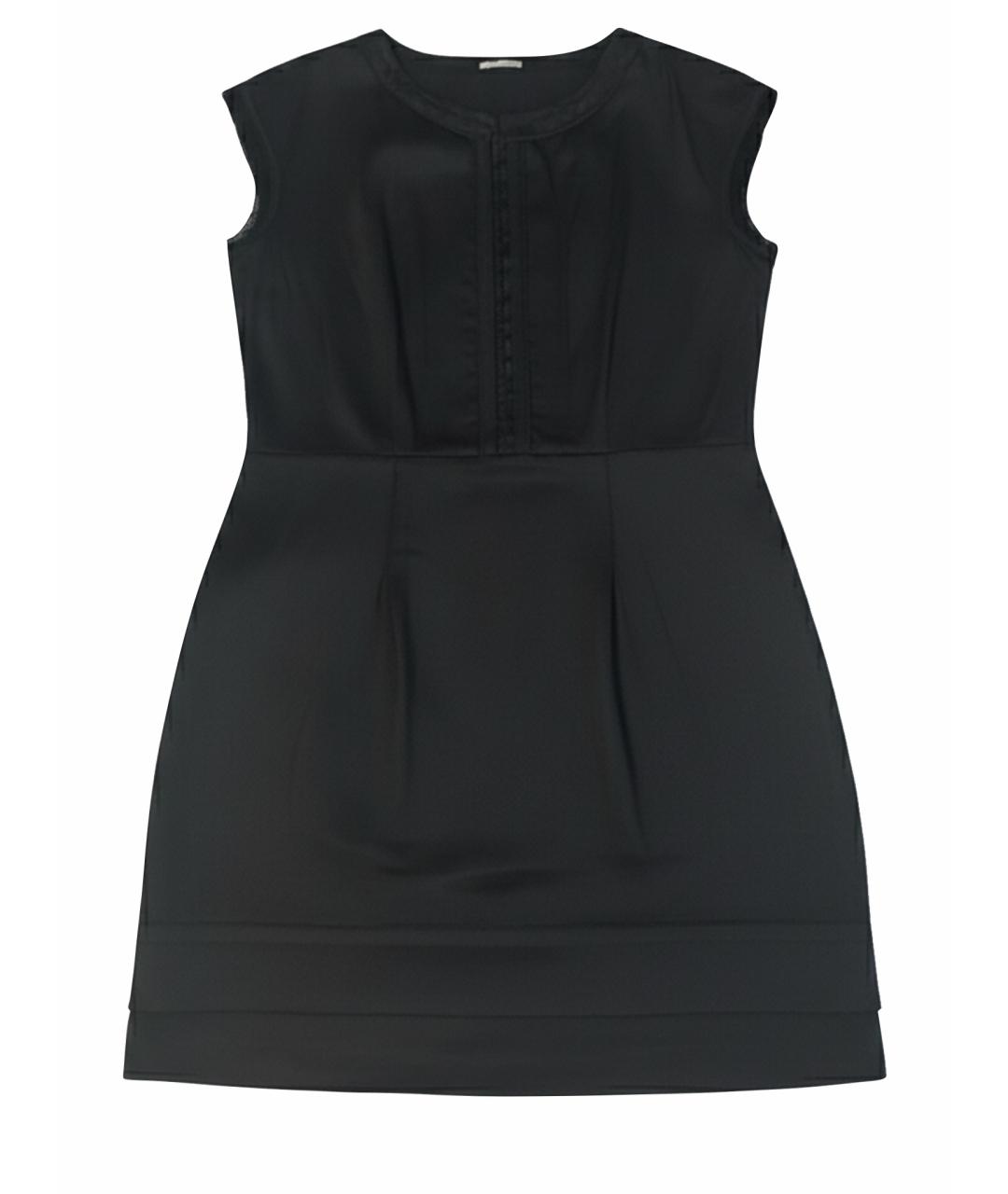 MIU MIU Черное ацетатное повседневное платье, фото 1