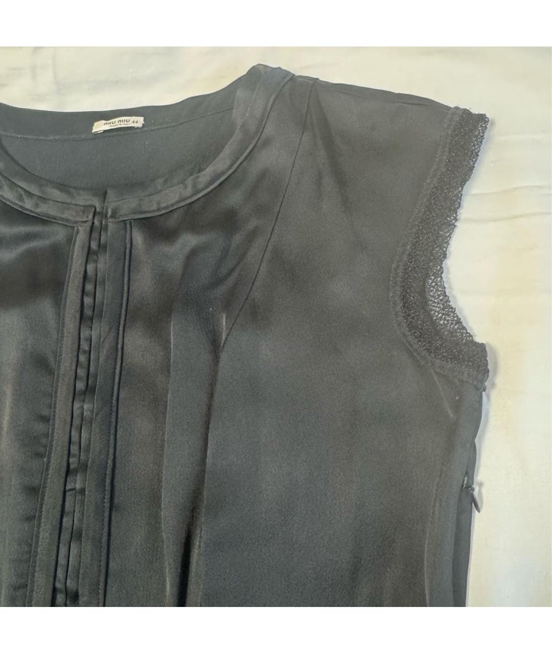 MIU MIU Черное ацетатное повседневное платье, фото 6
