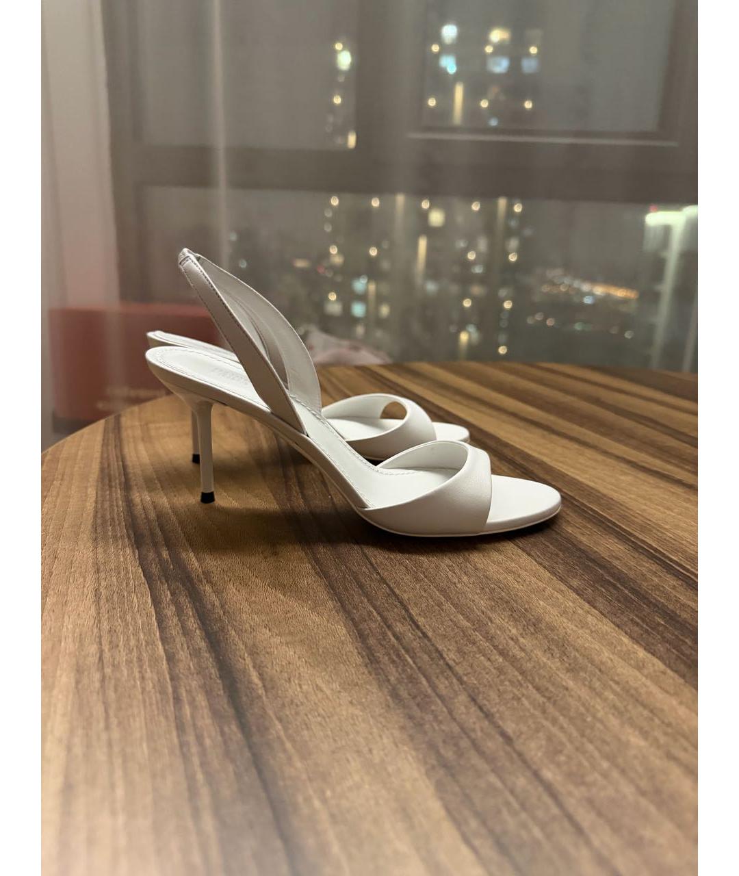 PARIS TEXAS Белые кожаные мюли, фото 8