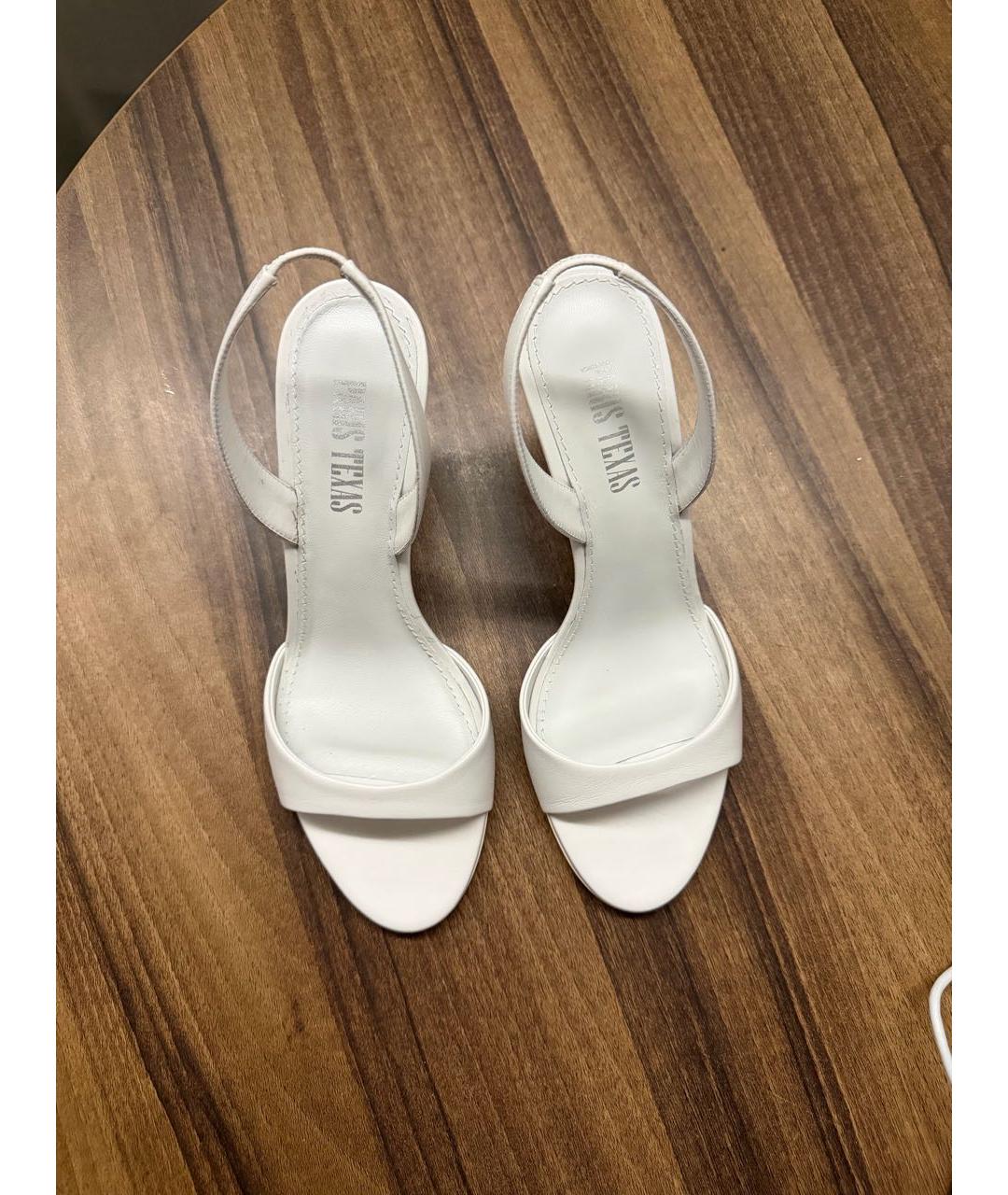 PARIS TEXAS Белые кожаные мюли, фото 2