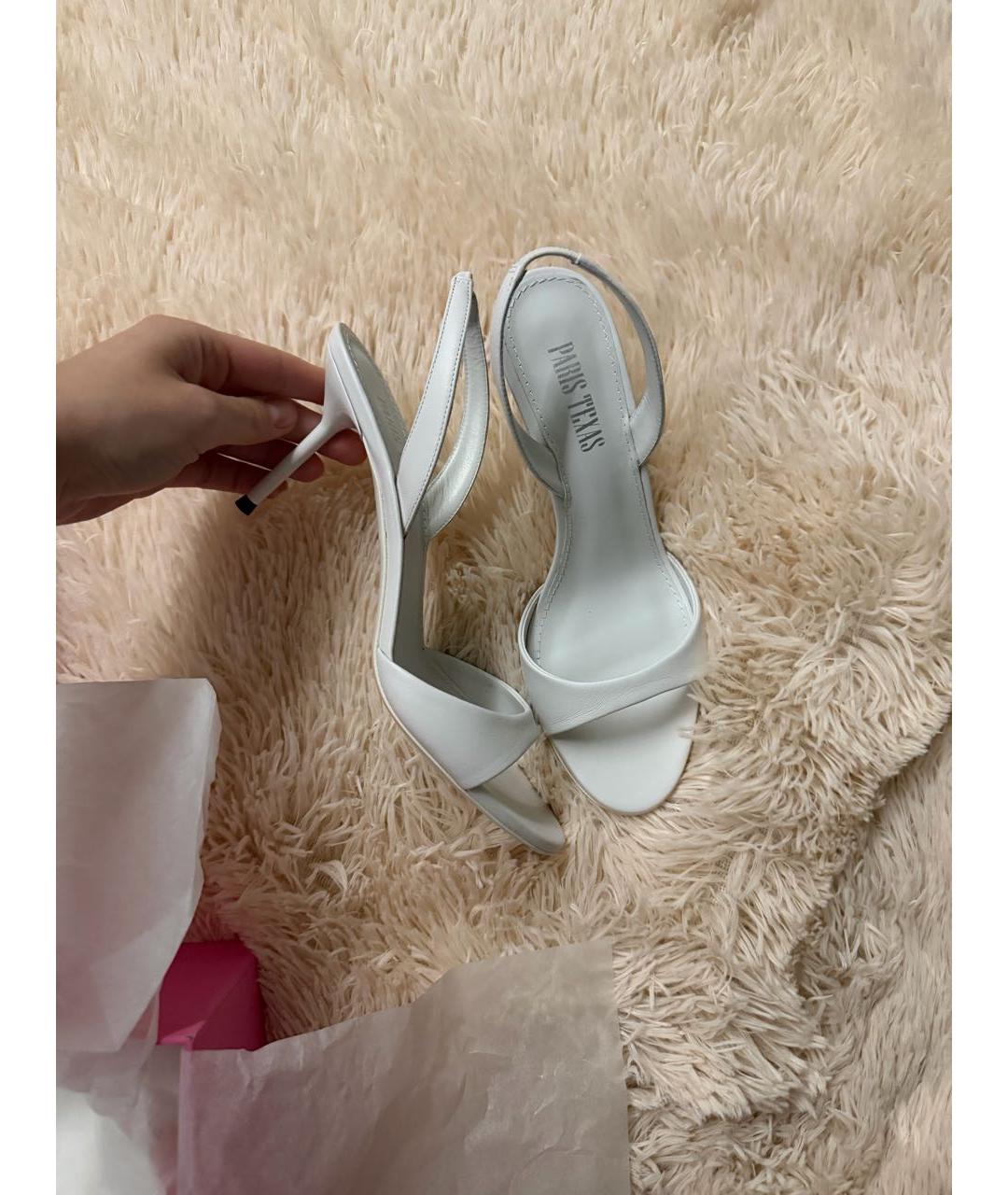 PARIS TEXAS Белые кожаные мюли, фото 5