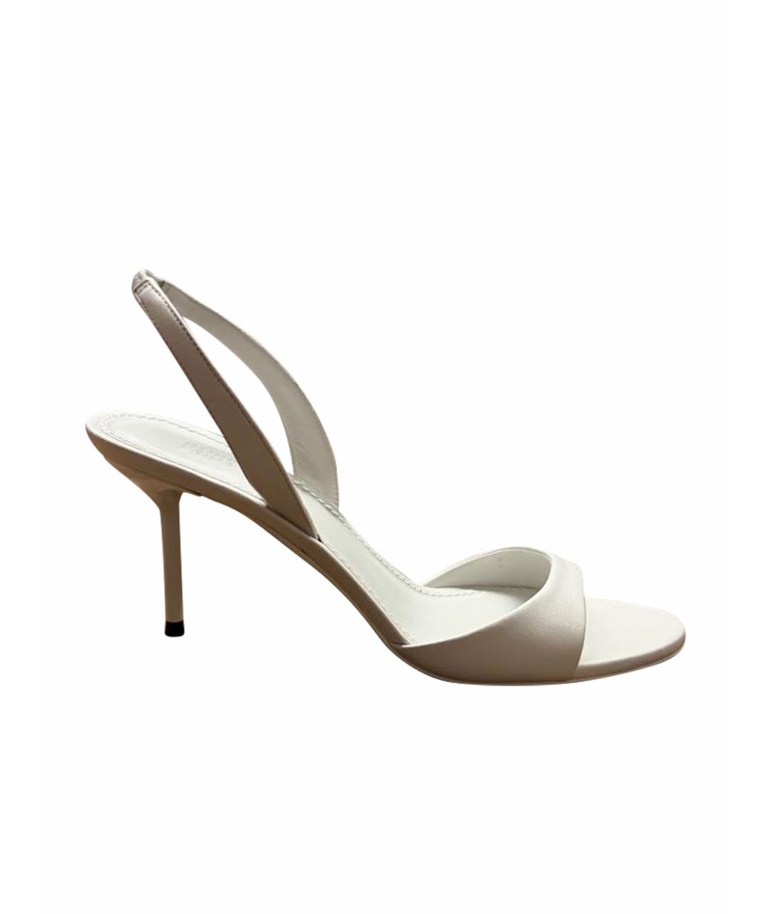 PARIS TEXAS Белые кожаные мюли, фото 1