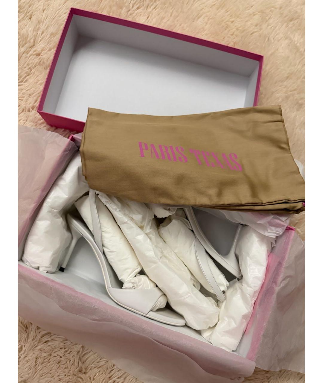 PARIS TEXAS Белые кожаные мюли, фото 6