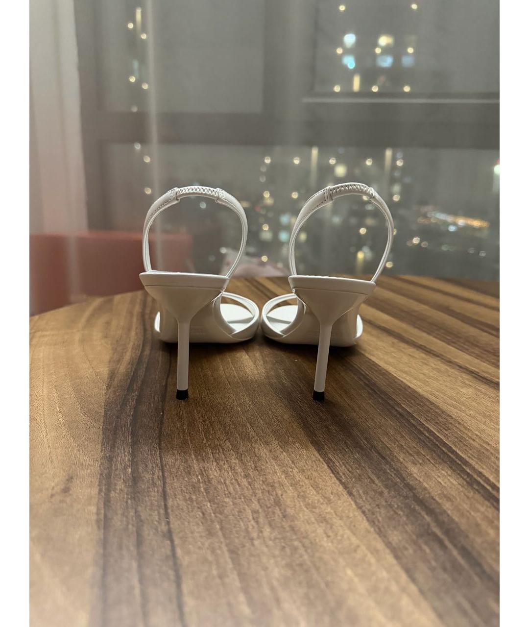 PARIS TEXAS Белые кожаные мюли, фото 4