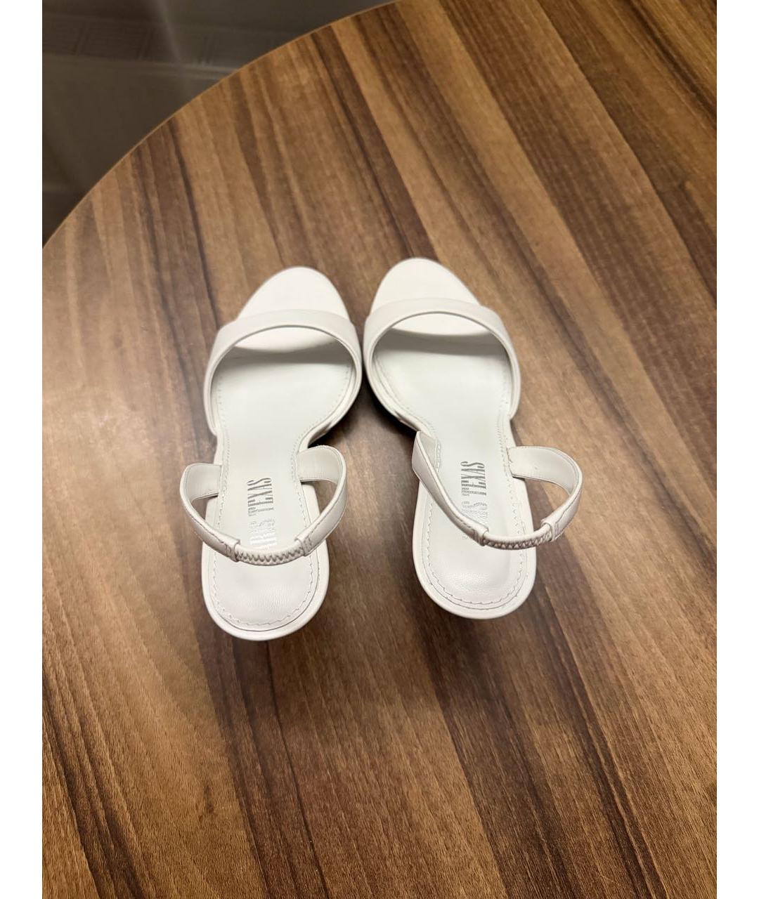 PARIS TEXAS Белые кожаные мюли, фото 3