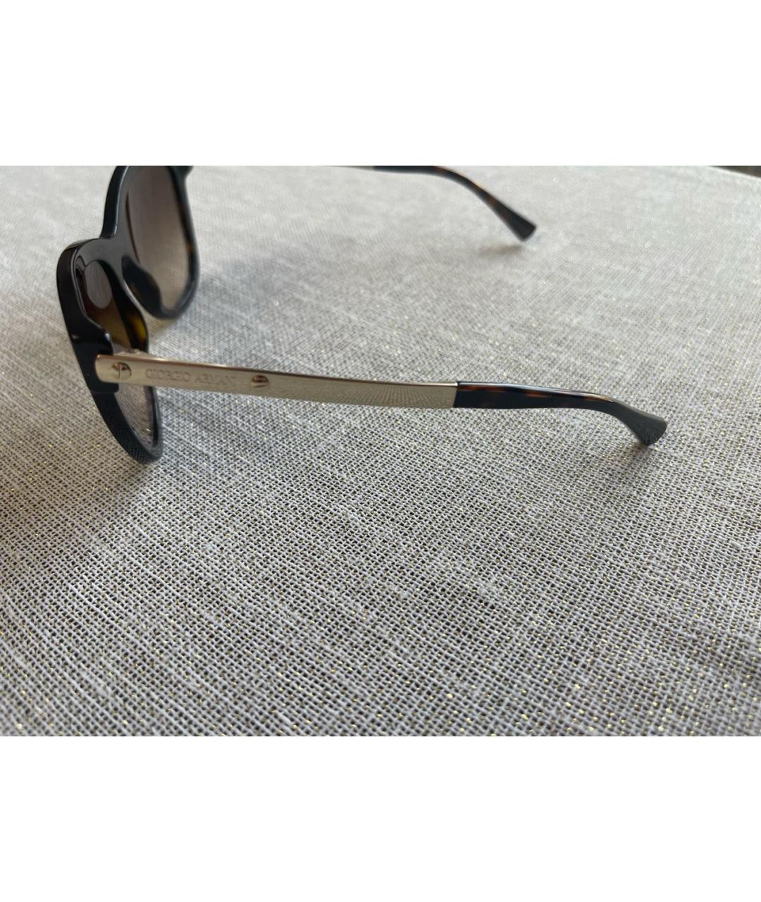 GIORGIO ARMANI Коричневые металлические солнцезащитные очки, фото 2