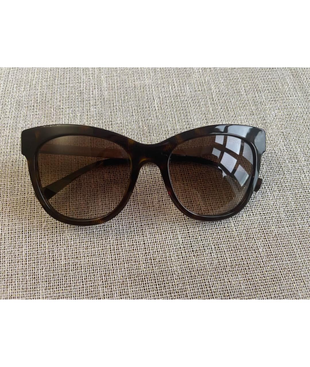 GIORGIO ARMANI Коричневые металлические солнцезащитные очки, фото 6