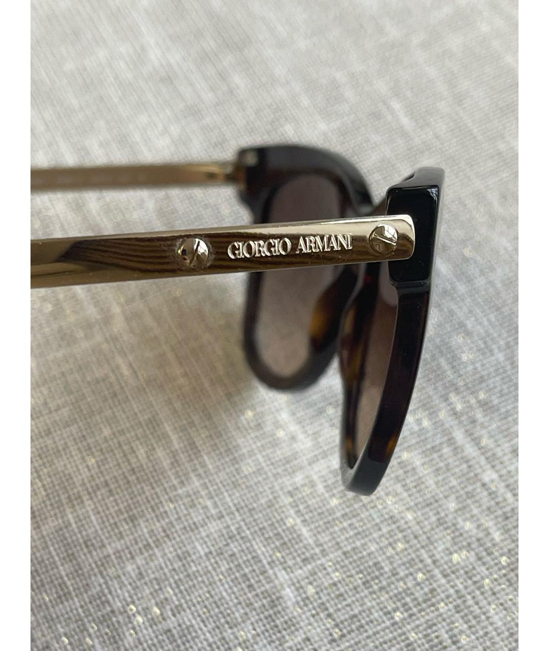 GIORGIO ARMANI Коричневые металлические солнцезащитные очки, фото 5
