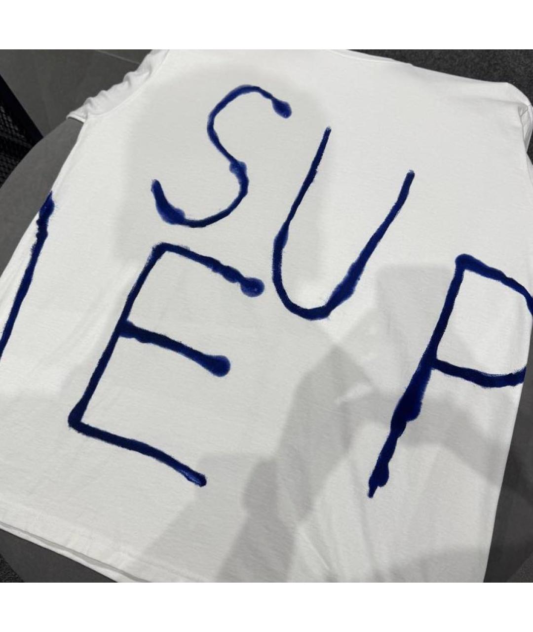 SUPREME Белая хлопковая футболка, фото 4