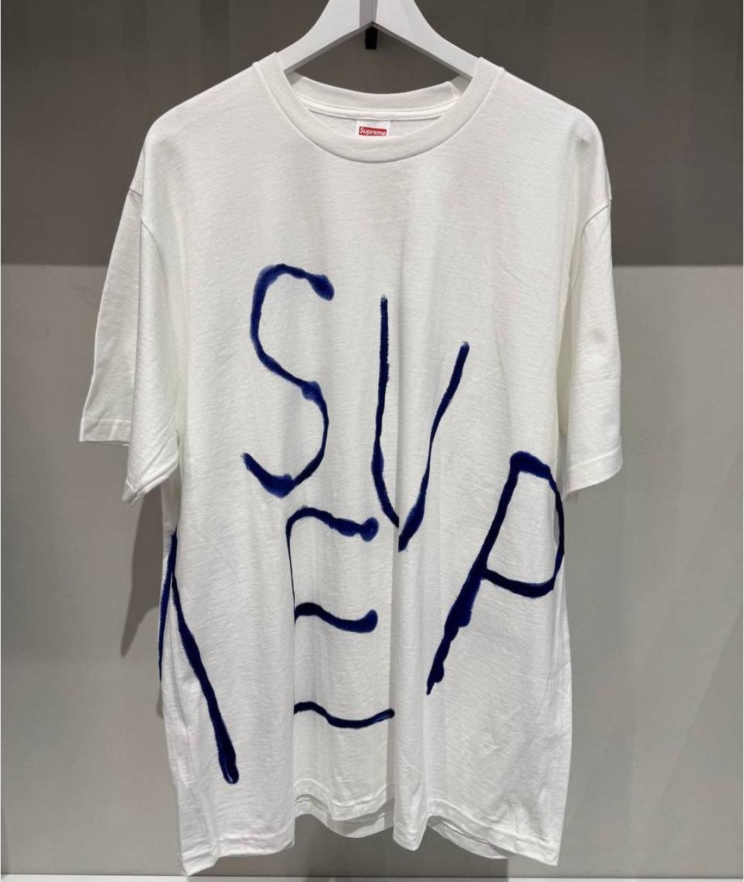 SUPREME Белая хлопковая футболка, фото 6