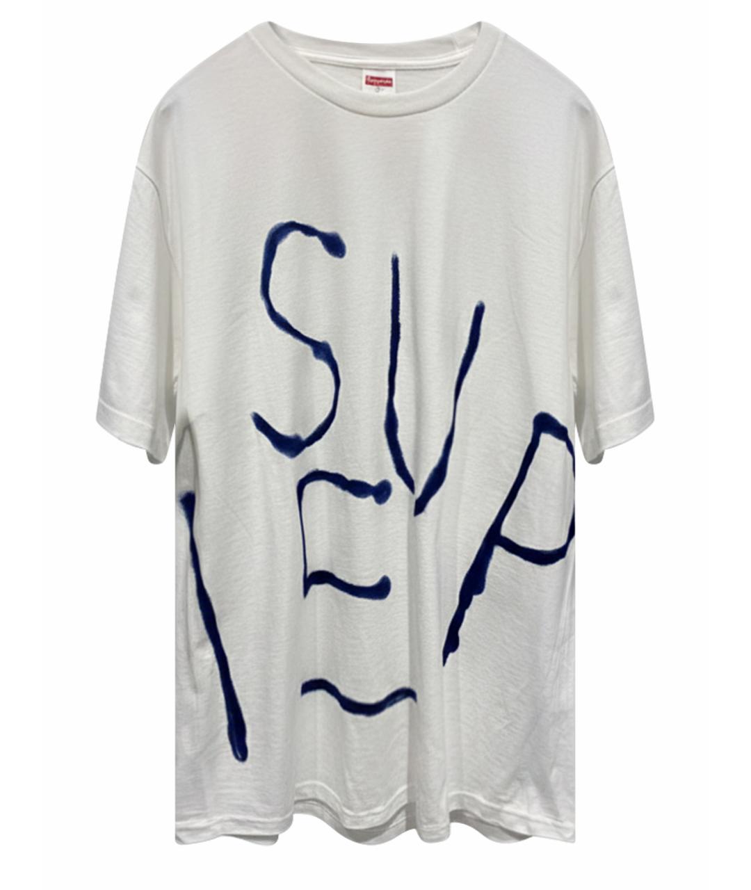 SUPREME Белая хлопковая футболка, фото 1