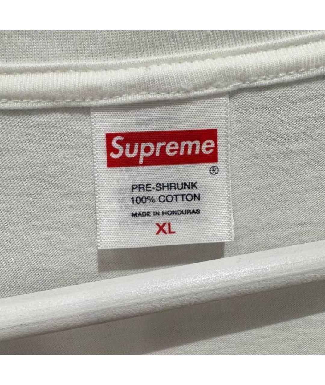 SUPREME Белая хлопковая футболка, фото 3