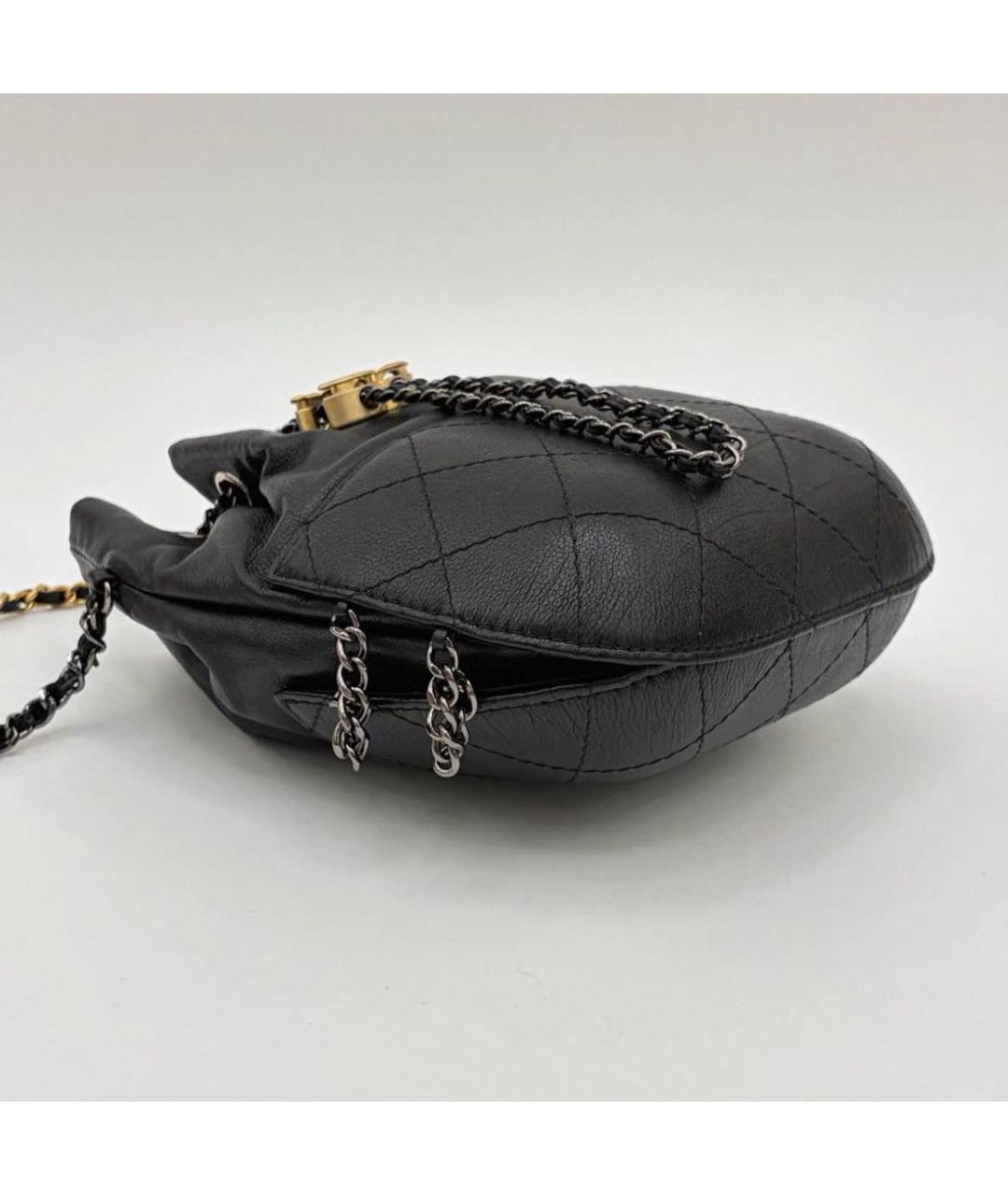 CHANEL Черная кожаная сумка через плечо, фото 8