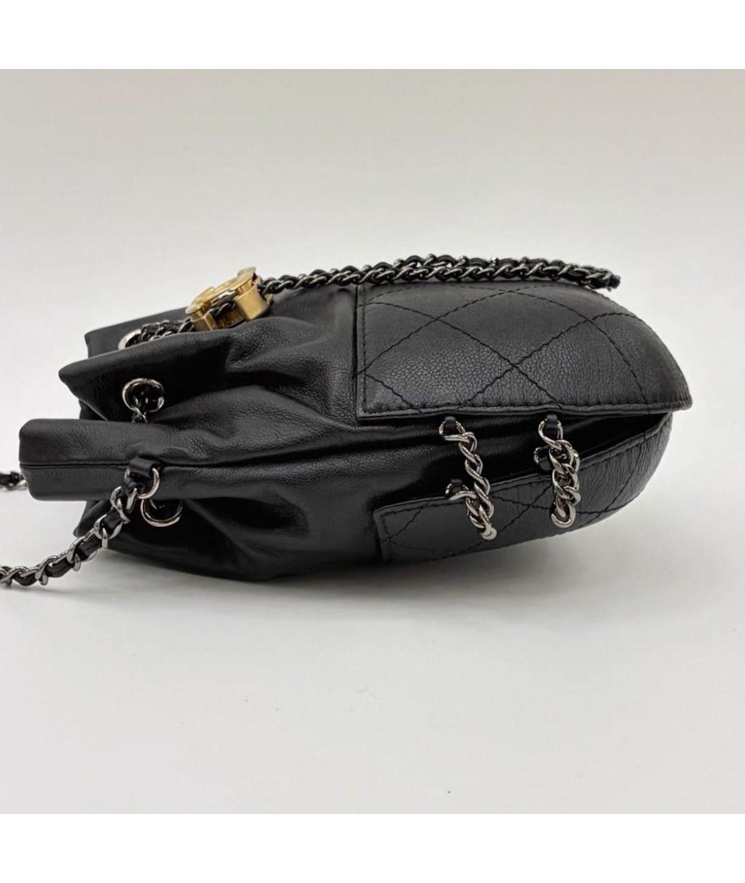 CHANEL Черная кожаная сумка через плечо, фото 5