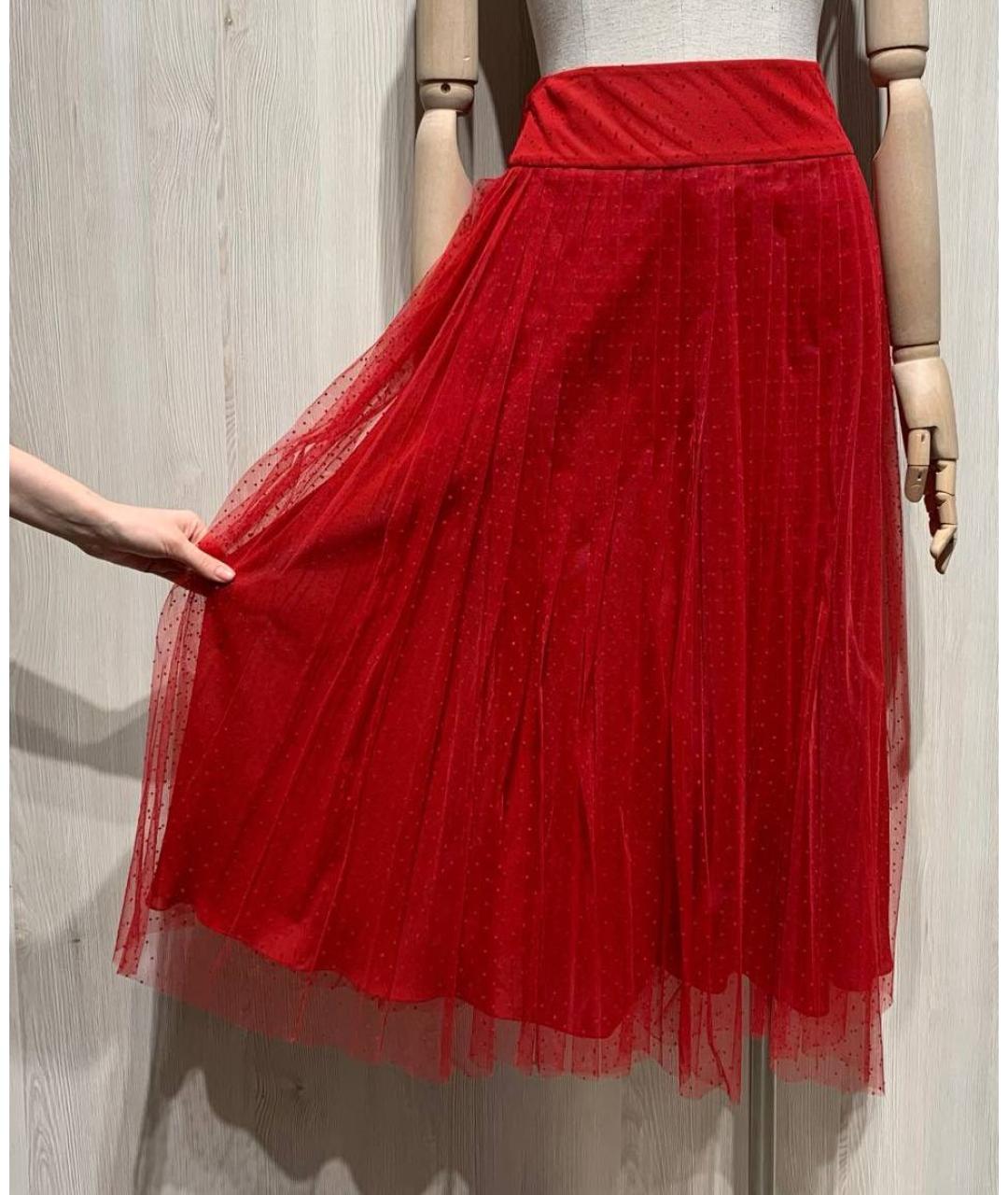 CHRISTIAN DIOR Красная полиамидовая юбка макси, фото 4