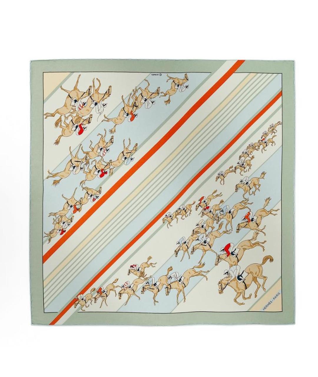 HERMES Мульти шелковый платок, фото 1