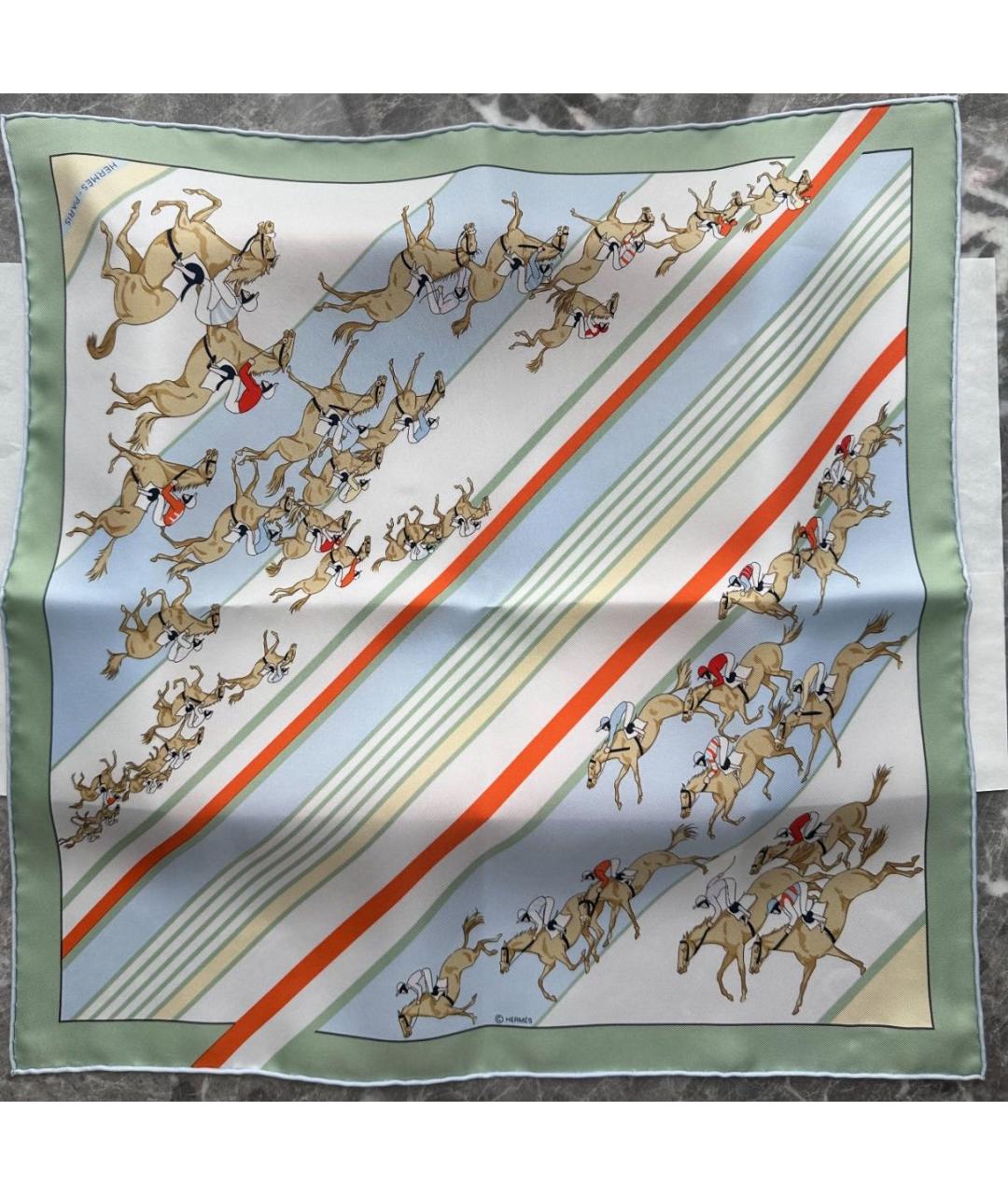 HERMES Мульти шелковый платок, фото 4