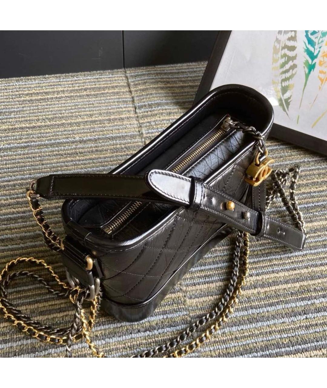 CHANEL Черная кожаная сумка через плечо, фото 6