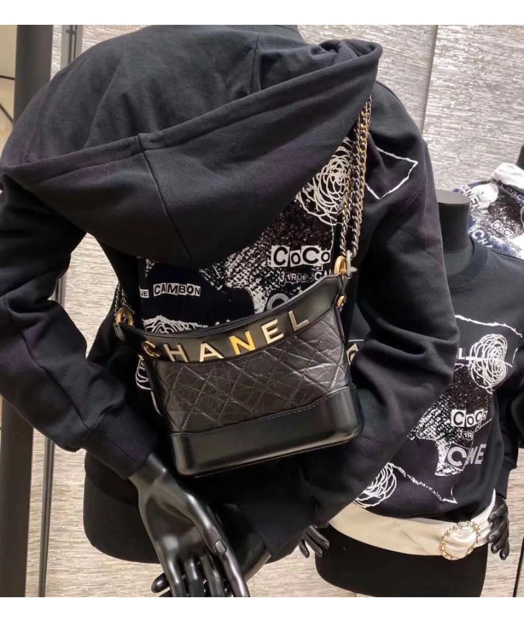 CHANEL Черная кожаная сумка через плечо, фото 4