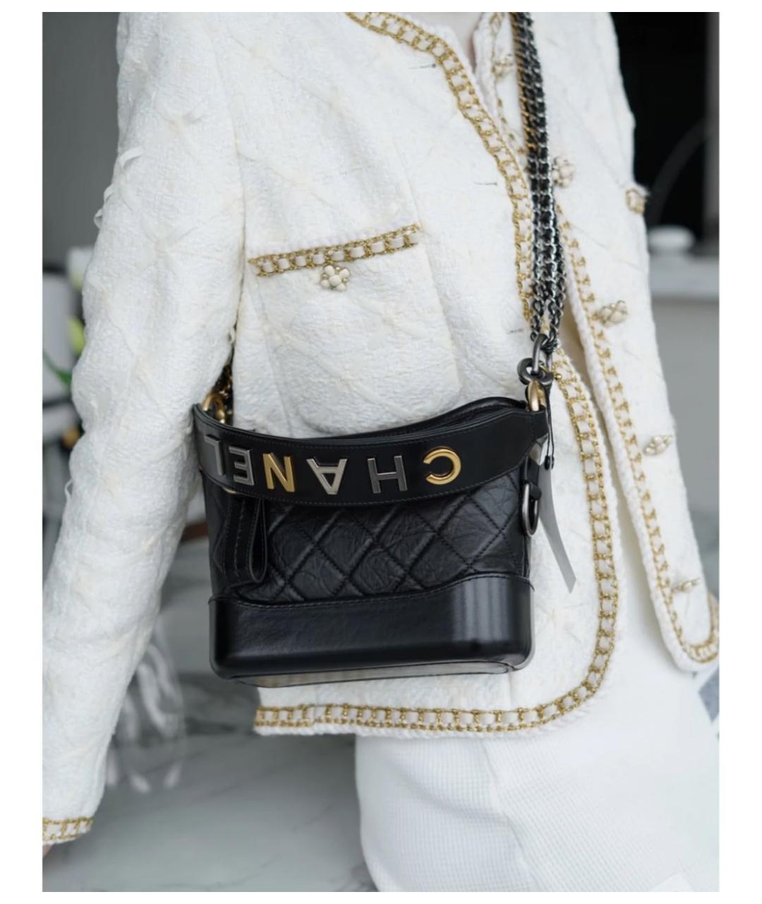 CHANEL Черная кожаная сумка через плечо, фото 3