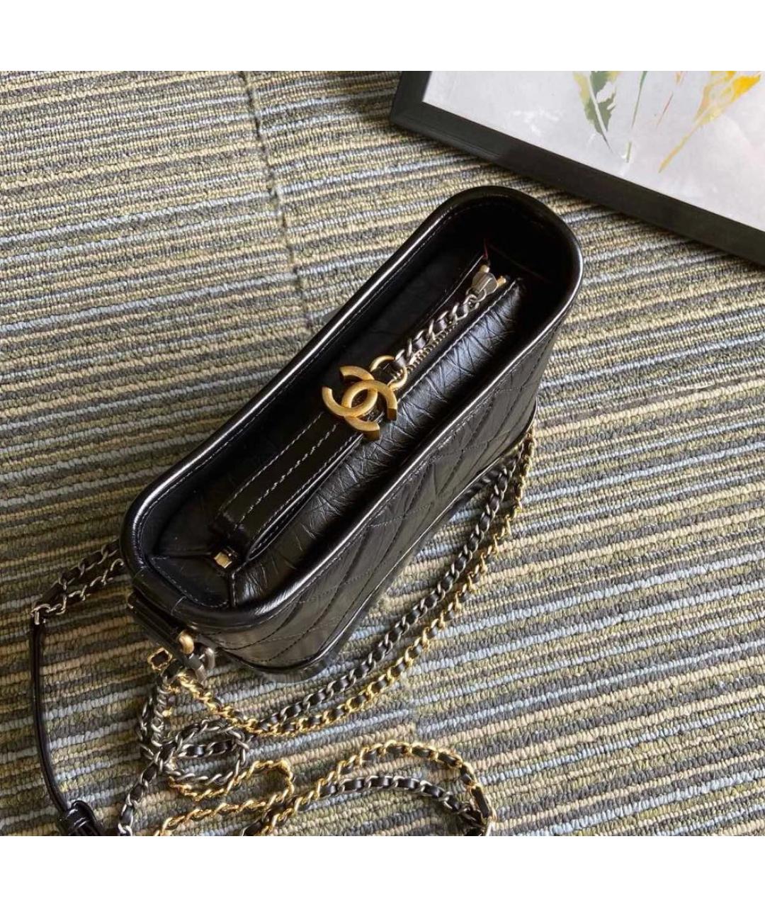 CHANEL Черная кожаная сумка через плечо, фото 7