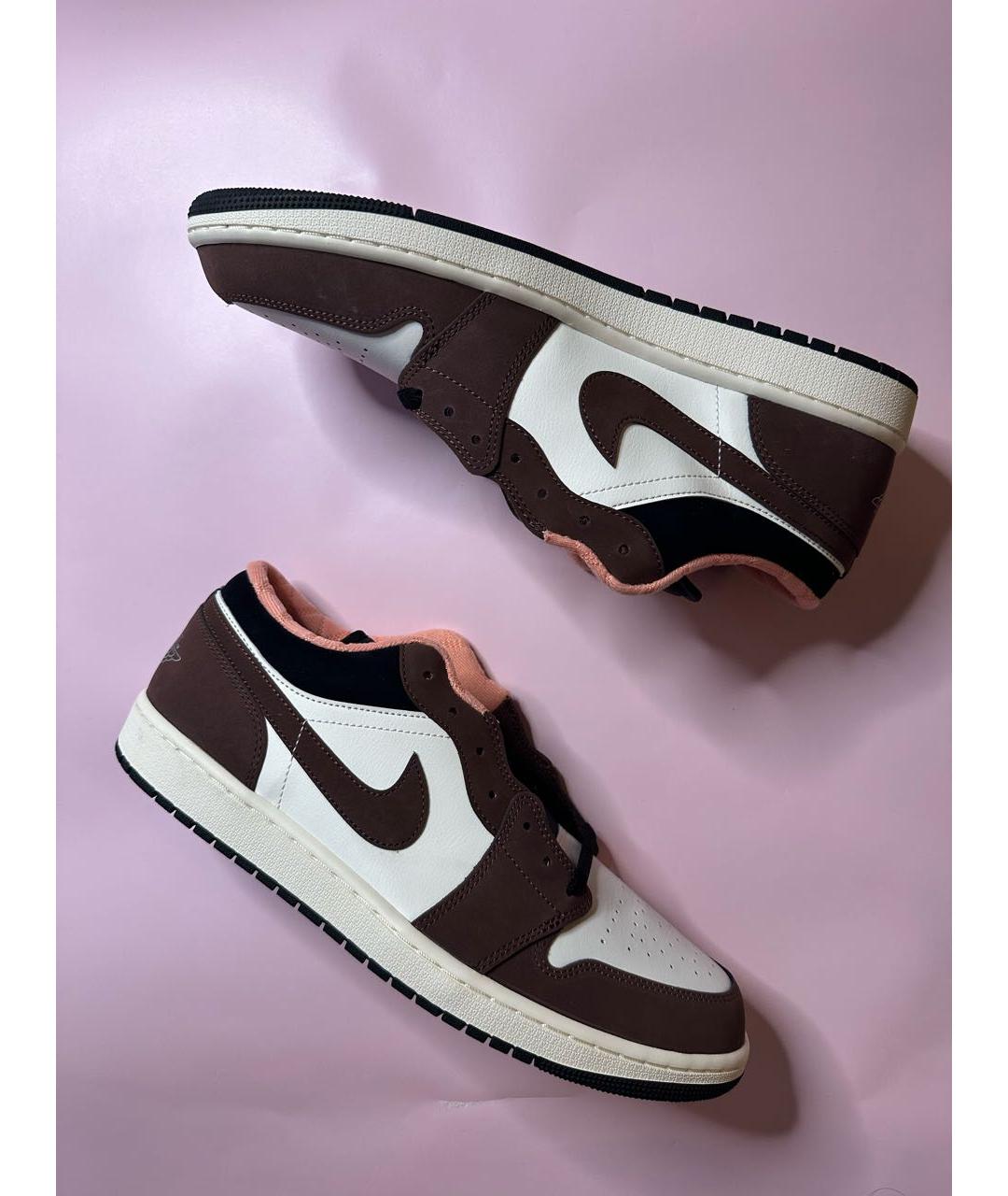 JORDAN Коричневые замшевые низкие кроссовки / кеды, фото 2