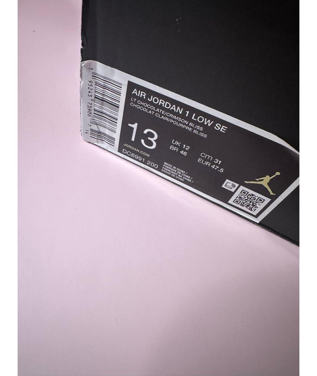 JORDAN Коричневые замшевые низкие кроссовки / кеды, фото 8