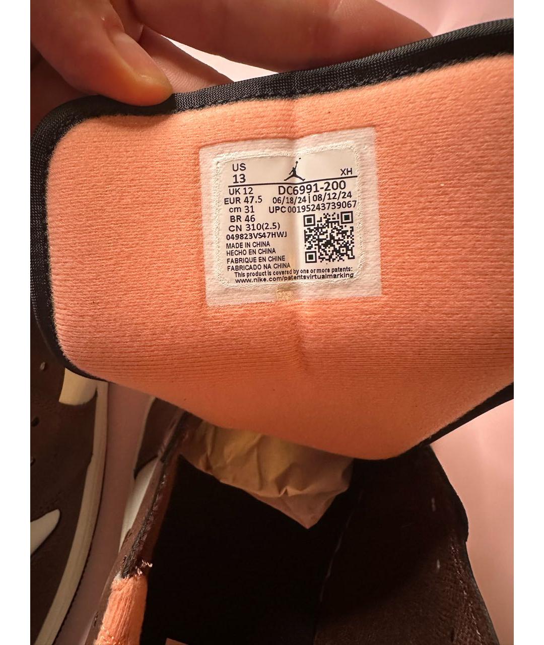 JORDAN Коричневые замшевые низкие кроссовки / кеды, фото 7