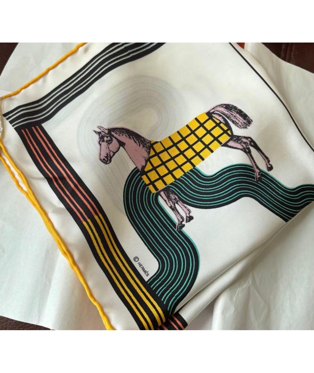 HERMES Мульти шелковый платок, фото 4