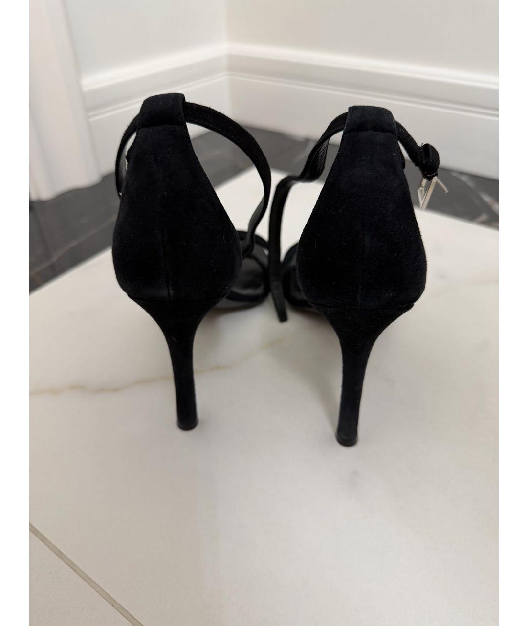 LOUIS VUITTON Черные замшевые босоножки, фото 4