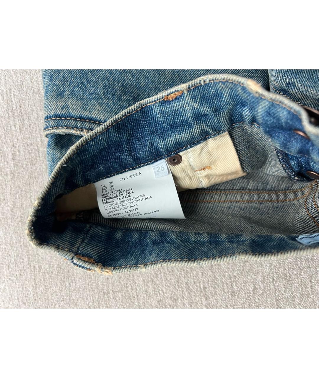 PRADA Синие хлопковые прямые джинсы, фото 7