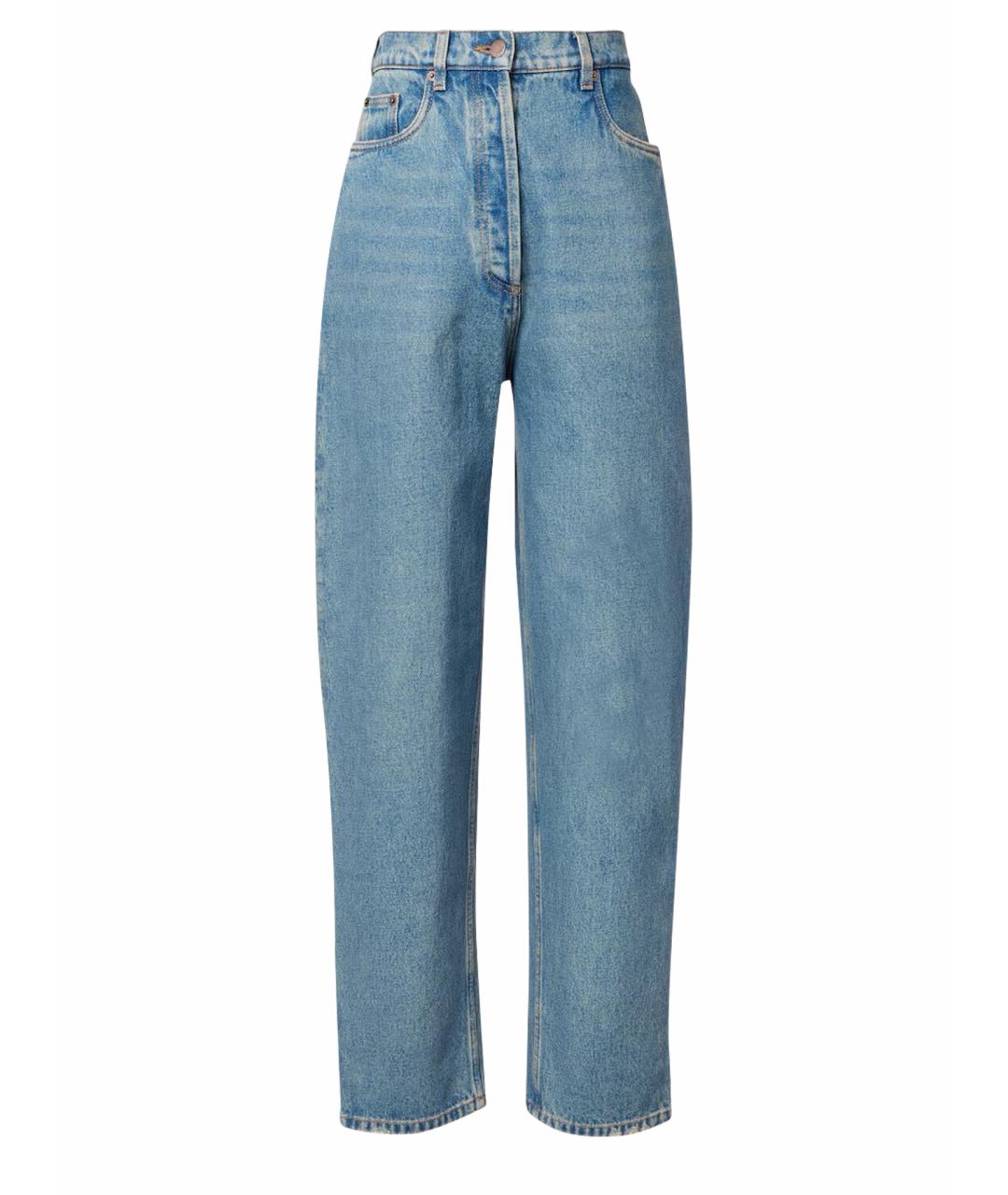 PRADA Синие хлопковые прямые джинсы, фото 1