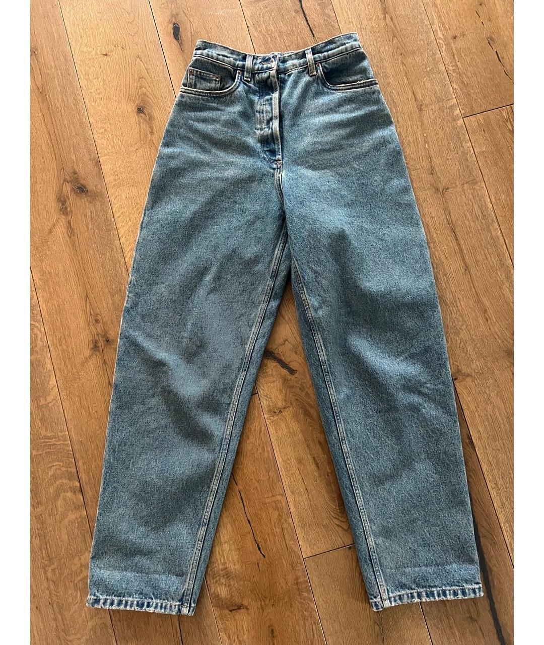 PRADA Синие хлопковые прямые джинсы, фото 2