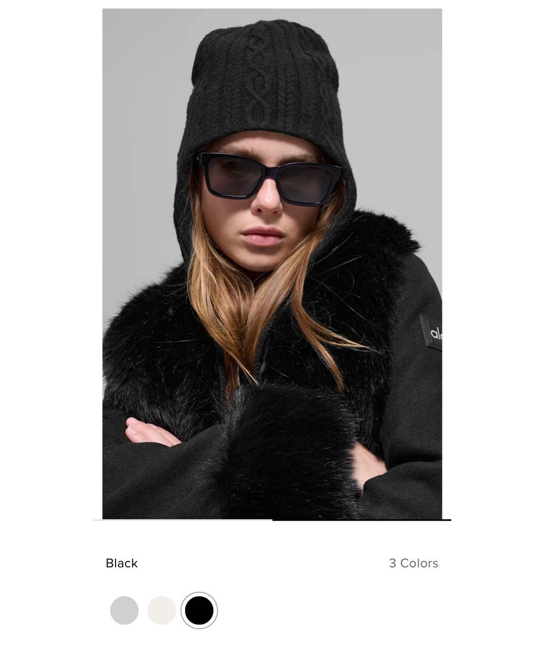 ALO YOGA Черная шапка, фото 8