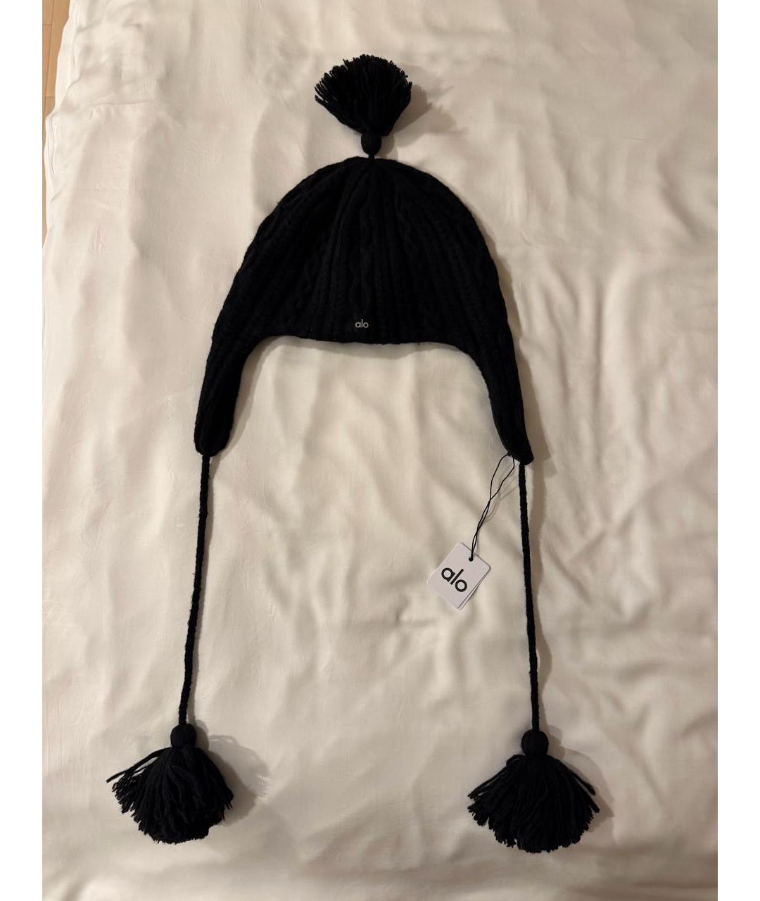 ALO YOGA Черная шапка, фото 3