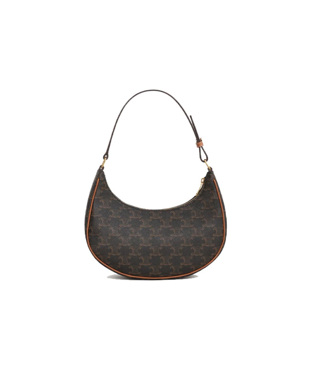 CELINE Коричневая кожаная сумка через плечо, фото 3