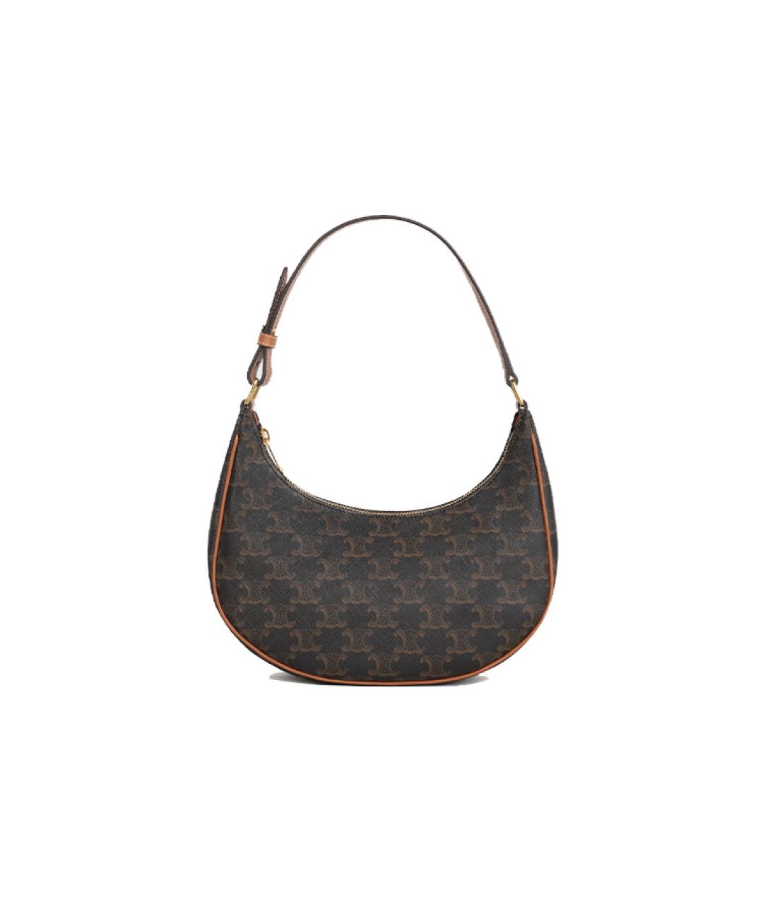 CELINE Коричневая кожаная сумка через плечо, фото 1