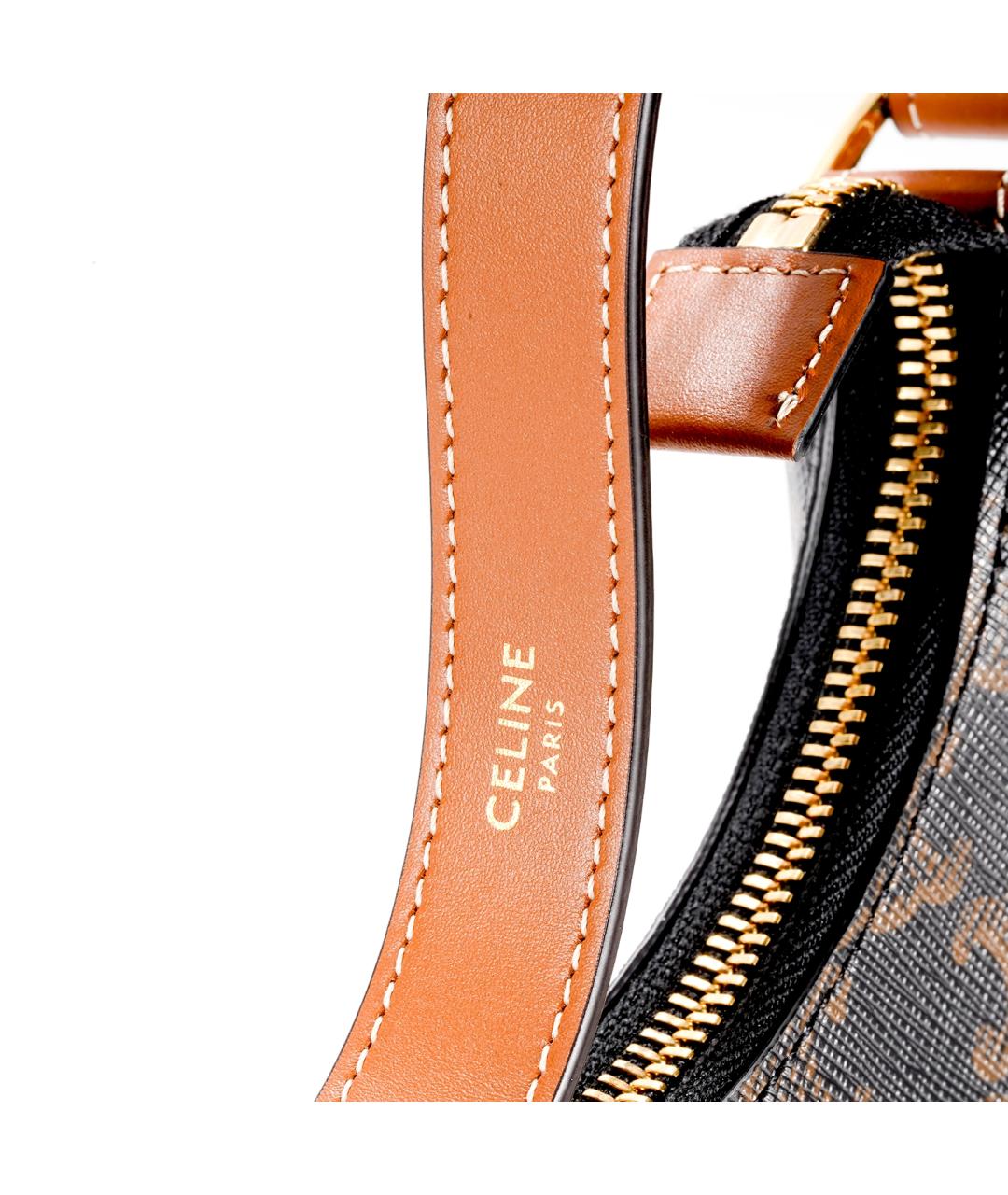 CELINE Коричневая кожаная сумка через плечо, фото 6