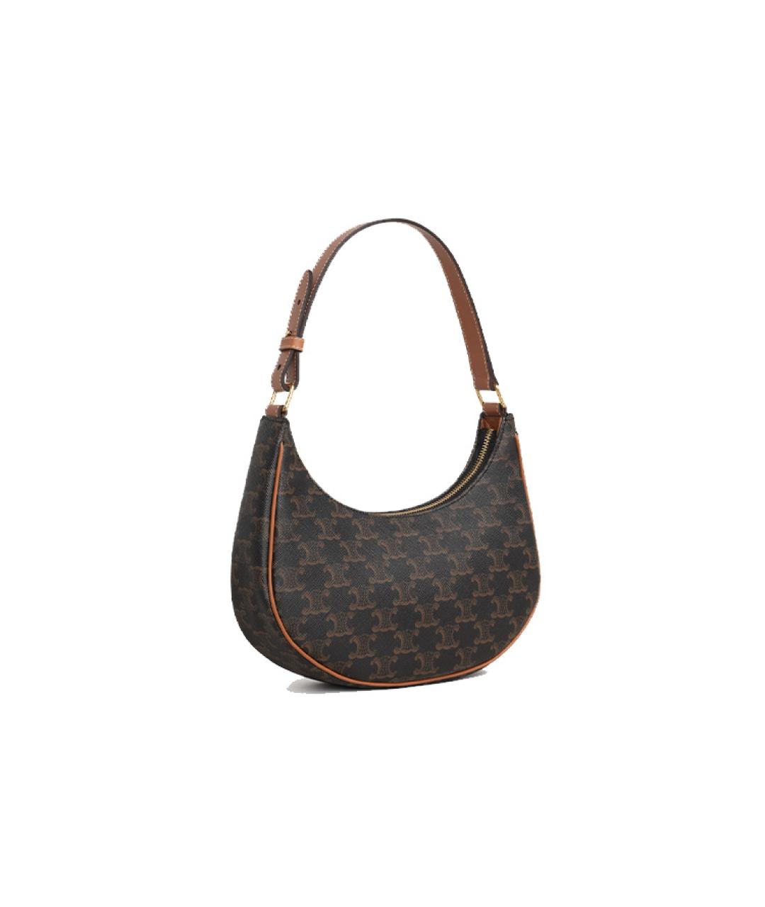 CELINE Коричневая кожаная сумка через плечо, фото 2