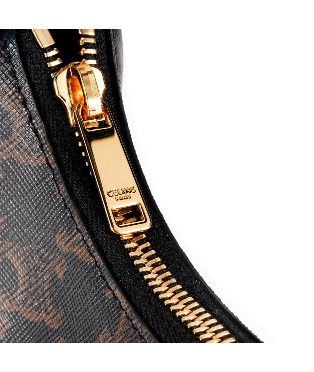 CELINE Коричневая кожаная сумка через плечо, фото 5